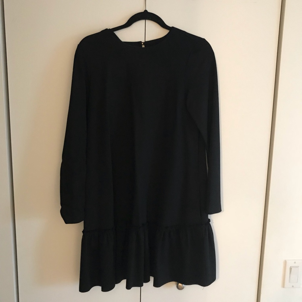 Black drop waist babydoll dress